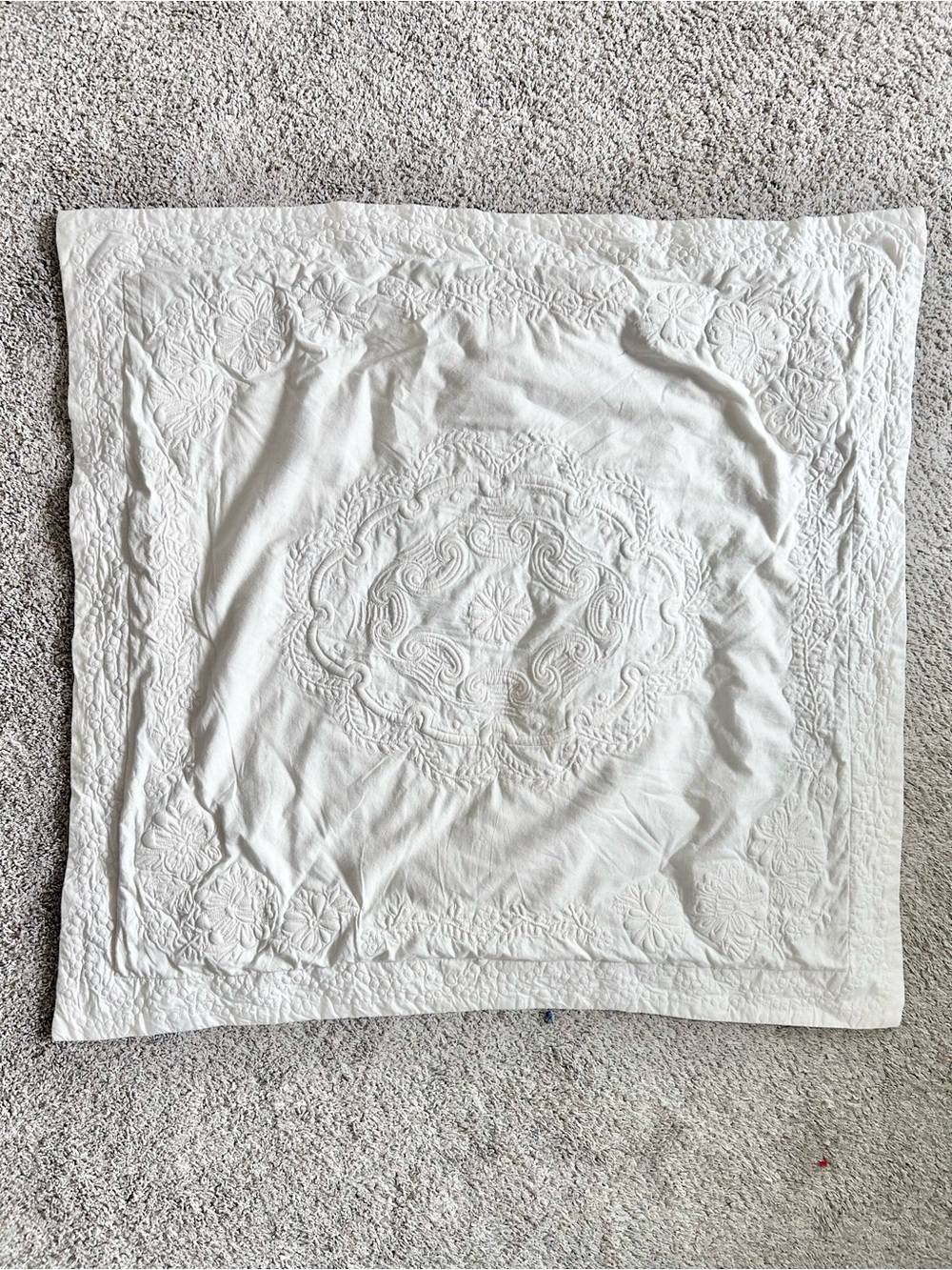NEW Lauren Ralph Lauren Hope Chest Trapunto Pillow Euro Sham 26 x 26